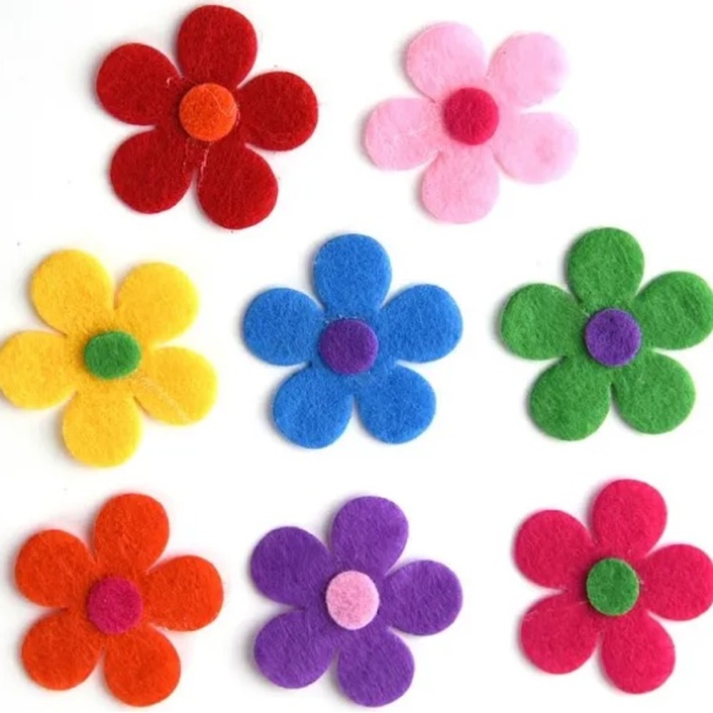 Colorful Felt Flower Set for Crafting 240 new